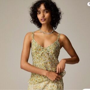 NWT J. CREW CHIFFON CAMISOLE IN FLORAL VINES, 6